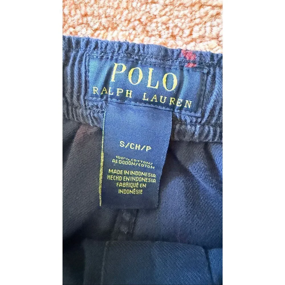Polo Ralph Lauren Pajama Pants Navy Pony Print Size S